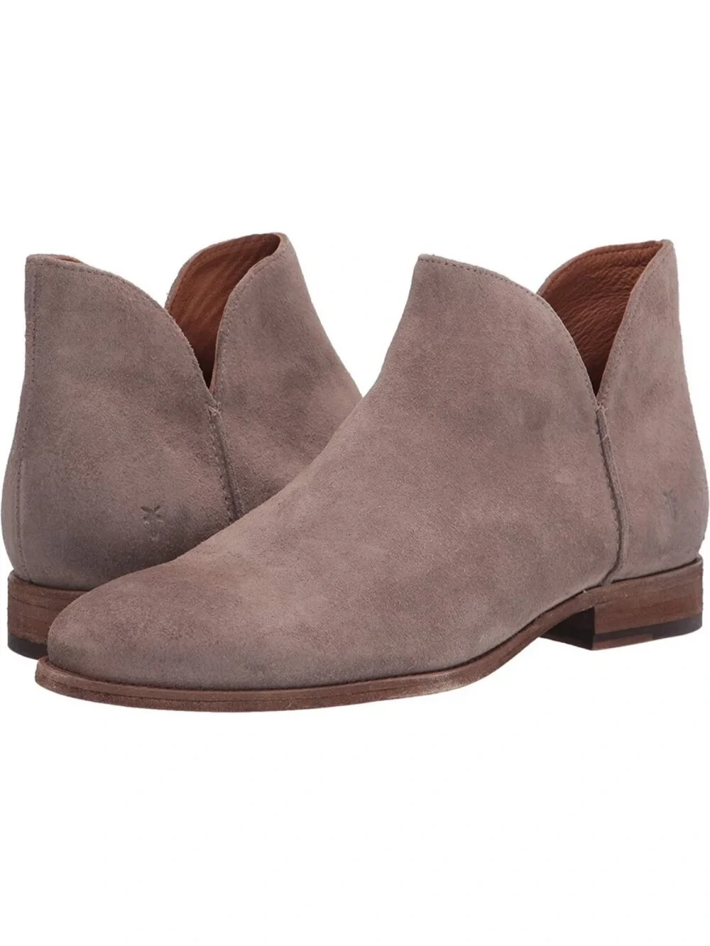 Frye Elyssa Shootie Ankle Boots Stone Taupe Suede Leather Women’s Size 9